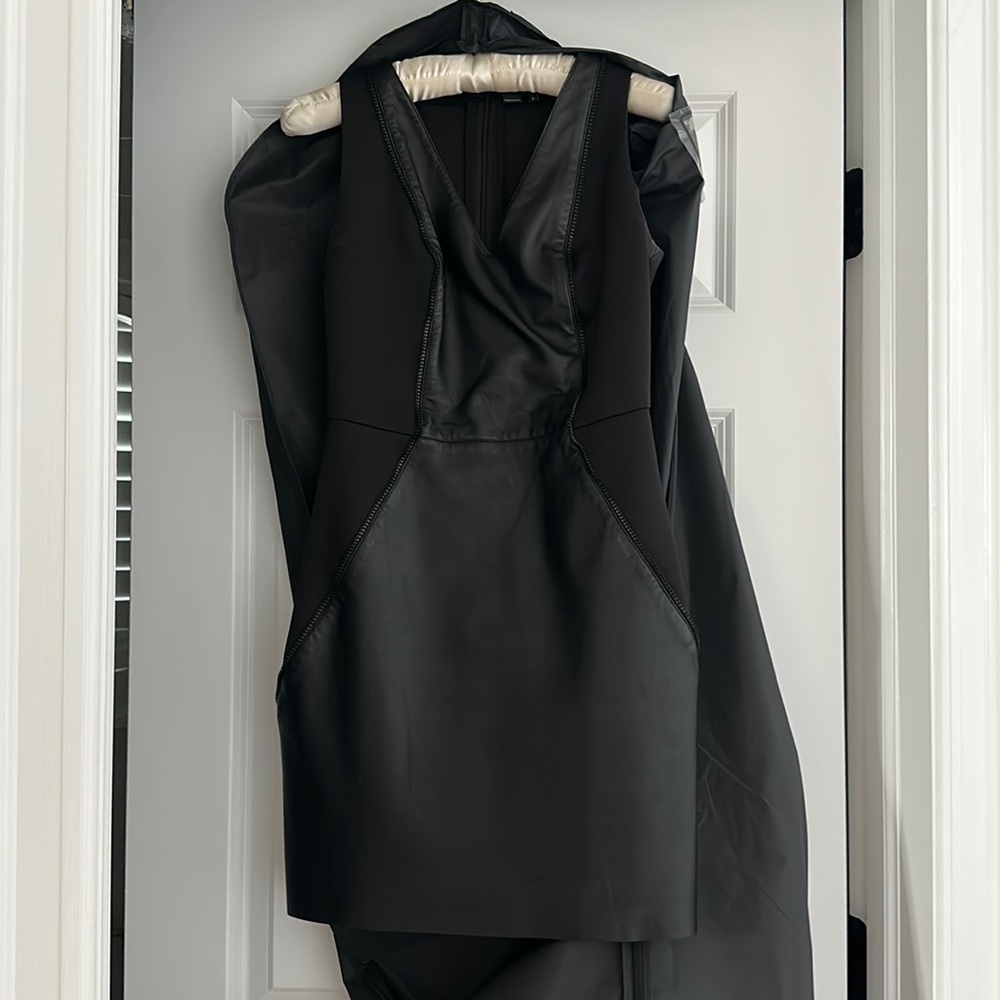 Scuba leather combo dress